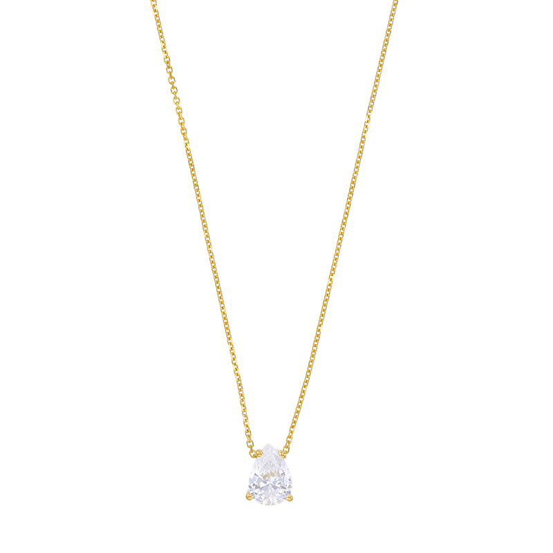 Collier avec oxyde en forme de goutte, Or 375/1000