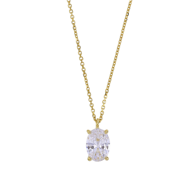 Collier avec oxyde ovale en Or 375/1000