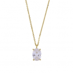 Collier avec oxyde ovale en Or 375/1000