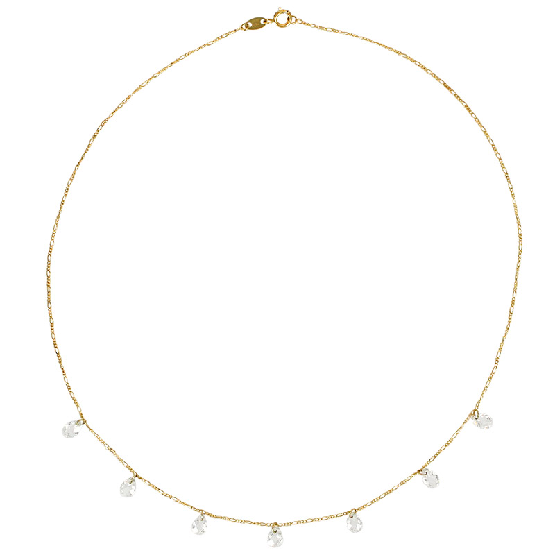 Collier avec pampille d’oxydes en forme de goutte, Or 750/1000