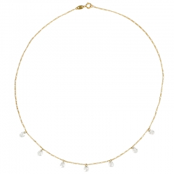 Collier avec pampille d’oxydes en forme de goutte, Or 750/1000