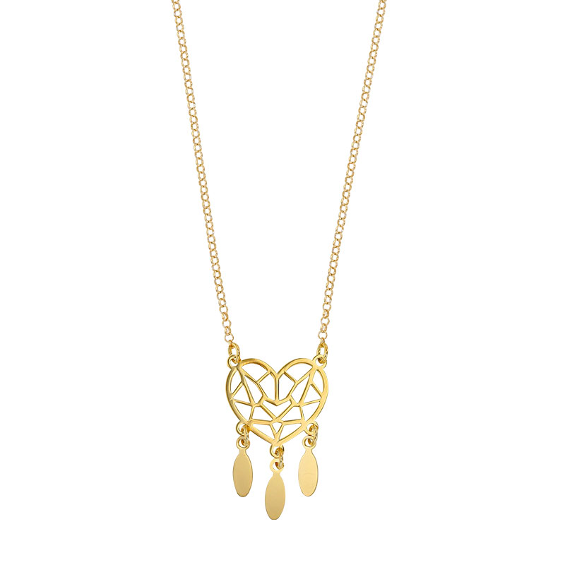 Collier avec pampilles UNE HISTOIRE DE COEUR en argent 925/1000 doré