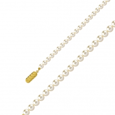 Collier avec Perles de Majorque blanches ø 6 mm et fermoir en plaqué or