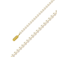 Collier avec Perles de Majorque blanches ø 6 mm et fermoir en plaqué or
