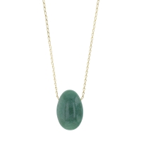 Collier Aventurine, chaîne argent 925/1000 doré