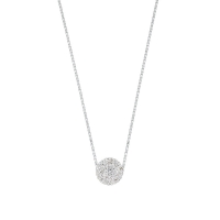 Collier boule Cristal blanc 8mm, argent 925/1000 rhodié