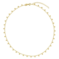 Collier boules en pampilles, argent 925/1000 doré