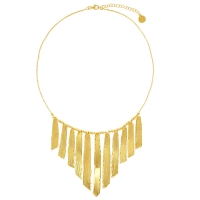 Collier boules et pampilles brossées, argent 925/1000 doré