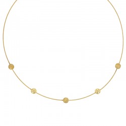 Collier câble 2 boules et 3 boules brossées lisses et argent 925/1000 rhodié