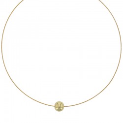 Collier câble grande boule lisse argent 925/1000 rhodié
