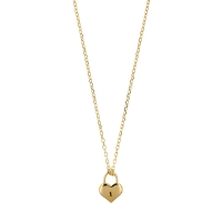 Collier cadenas forme coeur, argent 925/1000 doré
