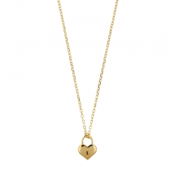 Collier cadenas forme coeur, argent 925/1000 platiné