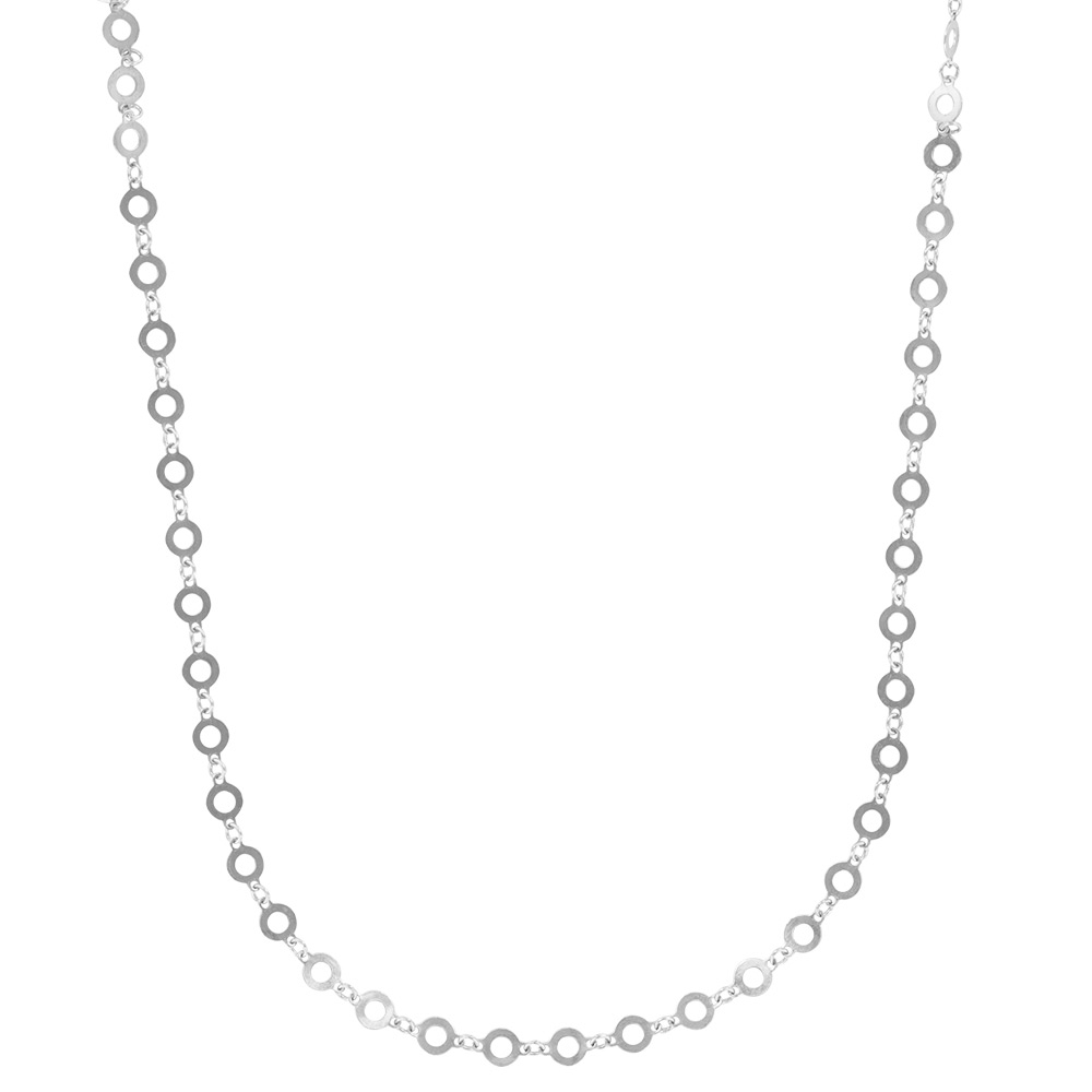 Collier cercle ajouré Argent 925/1000 rhodié - 42+3cm