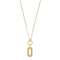 Collier cercle et 2 ovales entrelacés, argent 925/1000 doré