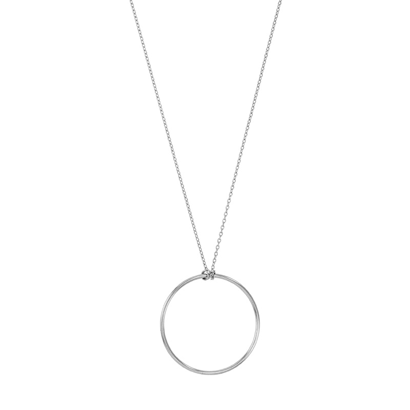 Collier cercle 30mm en argent 925/1000 platiné