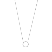 Collier cercle pavé d'oxydes en argent 925/1000 platiné