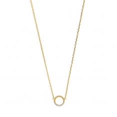 Collier cercle perlé en Plaqué or orné d'oxydes de zirconium