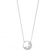 Collier cercle serti d'oxydes de zirconium en argent 925/1000 platiné