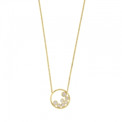 Collier cercle serti d'oxydes de zirconium en argent 925/1000 platiné