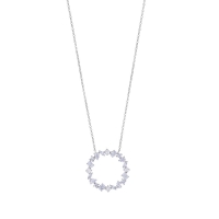 Collier cercle serti d'oxydes en argent 925/1000 rhodié