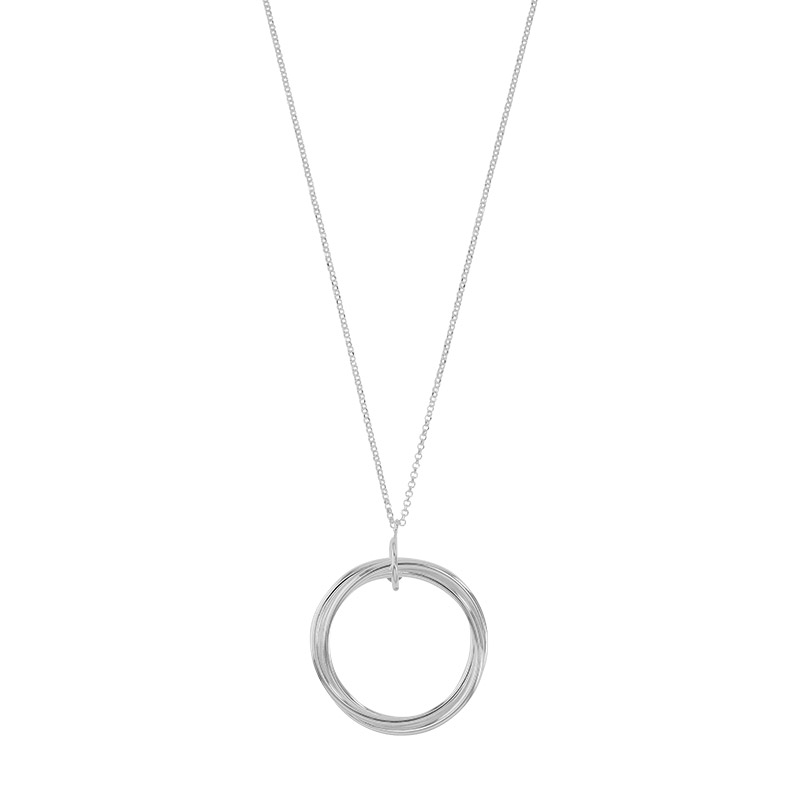 Collier 3 cercles entrelacés, argent 925/1000