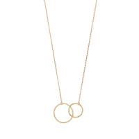 Collier cercles entrelacés, perlé et lisse, Plaqué or