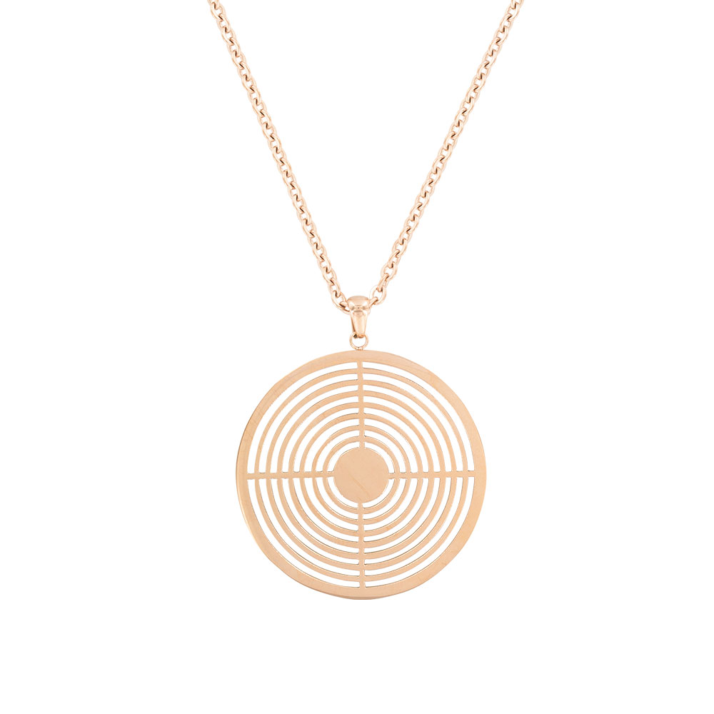Collier cible acier rose 46 + 5cm