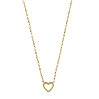 Collier coeur ajouré, acier doré