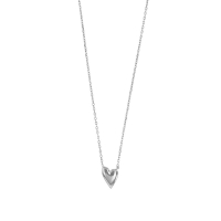 Collier coeur argent 925/1000 platiné