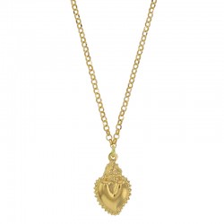 Collier coeur bombé en argent 925/1000 doré