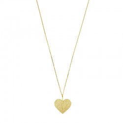 Collier coeur brossé en argent 925/1000 doré