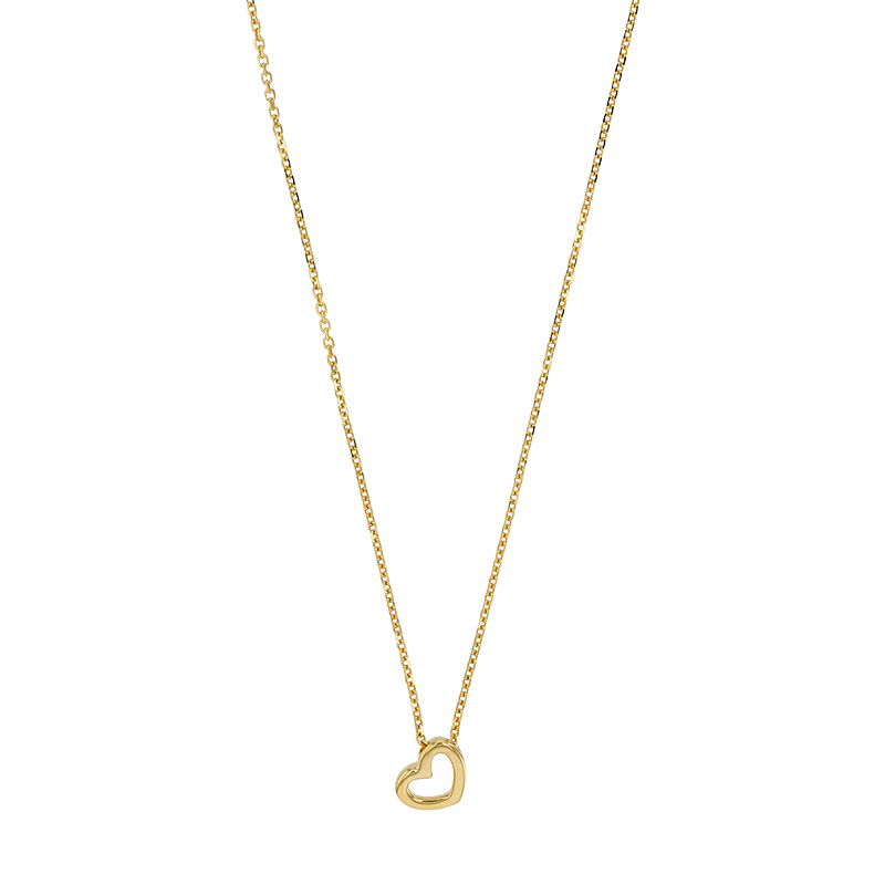 Collier coeur évidé, Or 375/1000