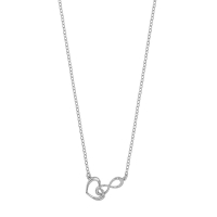 Collier coeur infini entrelacés, argent 925/1000 platiné