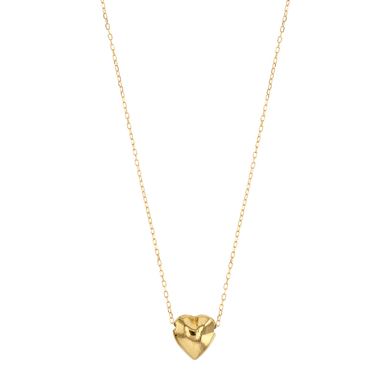 Collier coeur lisse Or 750/1000