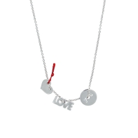 Collier coeur, Love et you en argent rhodié 925/1000