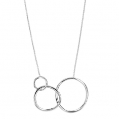 Collier collection CIRCLE MANIA avec cercles entrelacés en argent 925/1000 rhodié