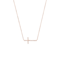 Collier Croix microserti en argent 925/1000 et oxydes de zirconium