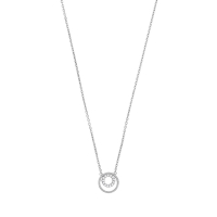 Collier deux cercles en oxydes et aspect torsadé argent 925/1000 platiné