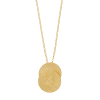 Collier disques entrelacés striés, argent 925/1000 doré
