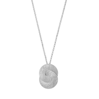 Collier disques entrelacés striés, argent 925/1000 platiné