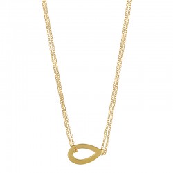 Collier double goutte maille jaseron, argent 925/1000 doré