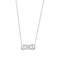 Collier double-infini en argent 925/1000 rhodié