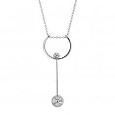 Collier en Acier avec 2 boules pouvant se déplacer sur demi-cercle