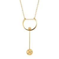 Collier en Acier avec 2 boules pouvant se déplacer sur demi-cercle