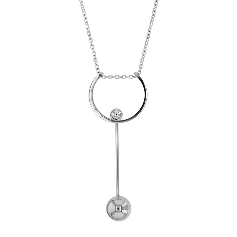 Collier en Acier avec 2 boules pouvant se déplacer sur demi-cercle