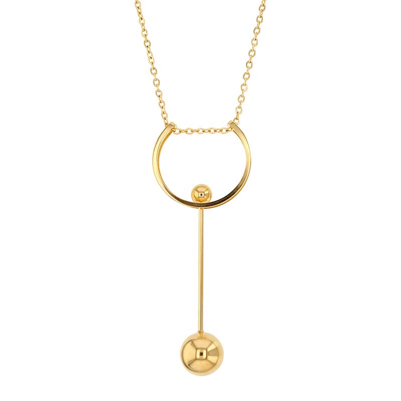 Collier en Acier avec 2 boules pouvant se déplacer sur demi-cercle