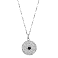 Collier en Acier martelé et cristal noir