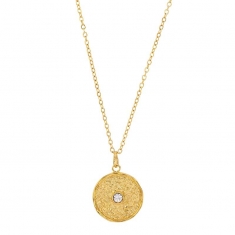 Collier en Acier martelé et cristal noir