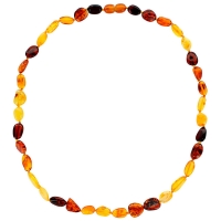 Collier en ambre cognac, cerise, miel et citrine, fermoir ambrine à vis