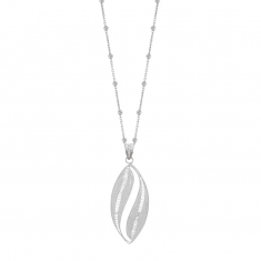 Collier en argent 925/1000 - chaîne boule avec ovale motif volute en filigrane